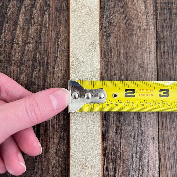 American Eagle Crackle Leather Belt Solid Brass Buckle USA Made Size Medium Gold - Picture 13 of 14